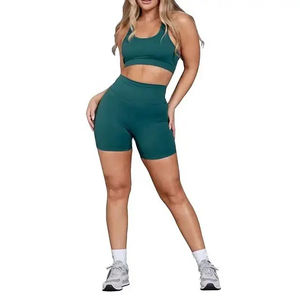 Última moda Color sólido Fitness Mujeres Yoga Set Ladies Gym Active Wear Cintura alta Yoga Sport Sets para adultos - Product Image 2