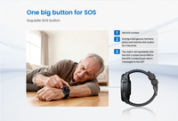 Montre connectée 4G pour la santé et la sécurité des personnes âgées vivant seules, avec suivi du rythme cardiaque, appel d'urgence, positionnement GPS