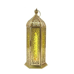 Linterna de metal con acabado antiguo, soporte de luz colgante de Navidad de aspecto real para hoteles y balcones, vidrio decorativo para pasillos - Product Image 3