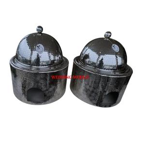 Ensemble de deux chauffe-plats en acier inoxydable, design luxueux, nouveau, vente en gros, casserole classique, élégante, fantaisie, nouveau métal, fondue - Product Image 1