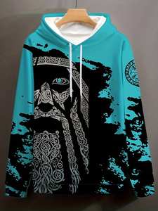 Nouveau design, sweat à capuche grande taille avec impression graphique aigle de style gothique pour hommes, vente en gros de sweatshirts à capuche et sweatshirts respirants - Product Image 6