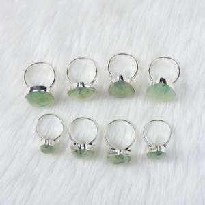 Anillo de piedras preciosas de Prehnita Chapado en plata hecho a mano para mujer, joyería informal de aniversario de boda, ajuste de bisel de piedra principal de perla directo - Product Image 5