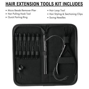 Kit d'installation d'extensions de cheveux, pince à retirer les micro-perles, boucle de traction et aiguilles à enfiler, anneau de séparation, 12 clips de salon - Product Image 2