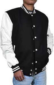 Vestes universitaires pour hommes, dernières vestes de baseball sur mesure pour hommes, taille plus, style long, broderie universitaire en cuir pour l'hiver - Product Image 2