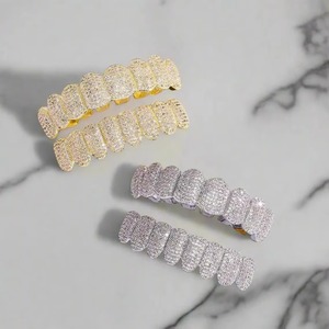 Best Selling Lab Grown Moissanite Rose Gold & Gold Hip Hop Style Teeth Cap Dental Jewelry for <b>Men</b> Women Unisex - Product Image 5