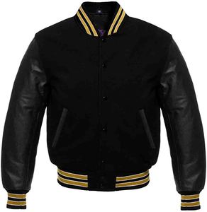 High Quality Custom Logo Fully Embroidered Baseball Team Varsity Jacket with Leather Sleeves Lettermen Winter Jacket - Product Image 6