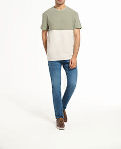 Baja Tasa de gran tamaño cuello redondo dos colores Sublimación diseño pullover media manga logotipo personalizado hombres camiseta - Product Image 6