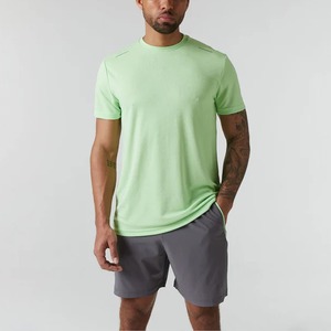 Camiseta transpirable Spandex de algodón con cuello redondo para gimnasio para hombres, deportes, nueva llegada, entrenamiento de secado rápido, correr Atlético - Product Image 1