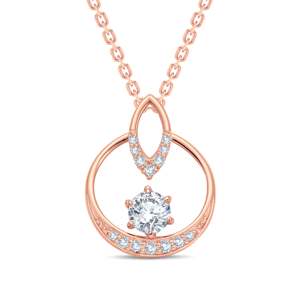 Collier pendentif en argent sterling 10K et or avec diamant de laboratoire délicat de 0,40 ct pour femme, bijou raffiné, cadeau, idéal pour le bureau - Product Image 2