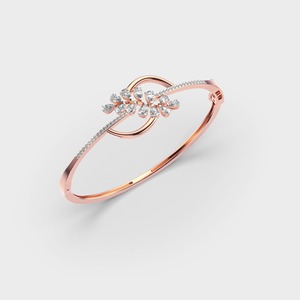 IGI Certified Round & Pear Floral <b>Infinity</b> Diamond Bracelet in 9K Yellow / White / <b>Rose</b> Gold - Product Image 3