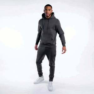 Sweat à capuche gris classique pour hommes pull doublé polaire sweat chaud décontracté Streetwear Style sweat à capuche pour hommes parfait pour une utilisation hivernale - Product Image 4