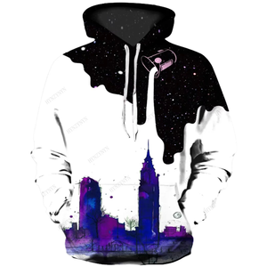 Sudadera con Capucha Unisex con Estampado de Galaxia, Sudadera Holgada de Punto con Cremallera, Ropa de Calle de Invierno, Fabricante OEM - Product Image 3