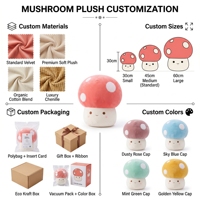 Oreiller en peluche personnalisé OEM ODM en forme de champignon, rose corail doux, coussin rembourré pour la maison