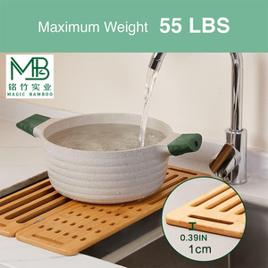 Escurridor de Platos Plegable de Bambú Ecológico Moderno de 2 Niveles para Fregadero, Venta al por Mayor - Product Image 3