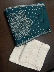 ชุดเสื้อกางเกงพิมพ์ลายเรยอนสำหรับผู้หญิงและเด็กผู้หญิงชุด anarkali kurti plazo ที่สวยงาม - Product Image 4