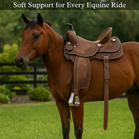 Ensemble de selle anglaise en cuir western 100% artisanal et travaillé, équipement d'équitation de qualité supérieure, durable et confortable, arceau en fibre de verre SUS304