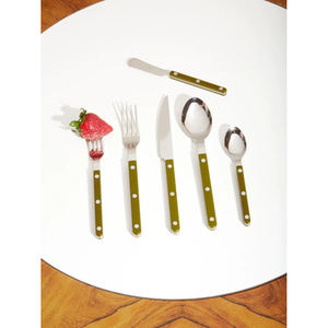 Juego de cubiertos de metal de diseño de tendencia con asas de incrustaciones de hueso perfecto para restaurantes domésticos de la India - Product Image 5