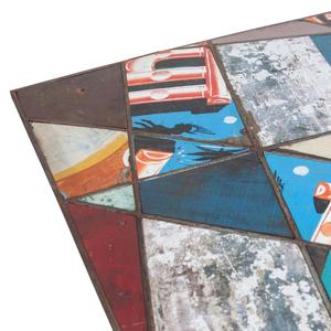 Mesa de comedor de madera maciza y hierro hecha a mano con acabado natural de color de metal recuperado, estilo industrial al por mayor - Product Image 4