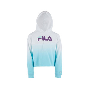 Sudadera Corta con Efecto Degradado Fila para Niñas, Sudadera Deportiva, Color: Blanco/Morado/Verde Azulado, 100% Auténtica - Product Image 1