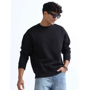เสื้อสเวตเชิ้ตคอกลมสีดำล้วนสำหรับผู้ชาย ทรงปกติ สวมใส่สบาย ผลิตจากผ้าฝ้ายถัก 100% เหมาะสำหรับใส่ในฤดูใบไม้ร่วง - Product Image 2