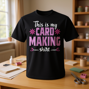 Camiseta para adultos unisex con cuello redondo, color negro, para hacer tarjetas y manualidades - Product Image 3