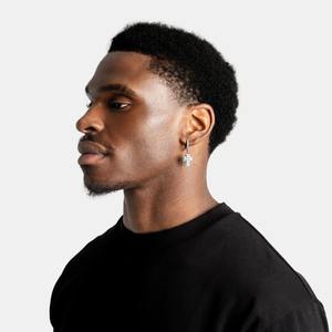 Luxury Silver Cross Dangle <b>Earrings</b> <b>for</b> <b>Men</b> and Women Iced Square Cut Diamond Style Hip Hop Fashion Jewelry - Product Image 2