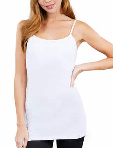 Custom <b>Women's</b> Knitted Stretch <b>Long</b> Camisole Tank Top Soft Layering Cami Tunic Plain Solid <b>Vest</b> for Casual Breathable - Product Image 6