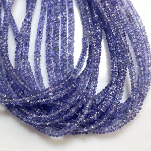 Wholesale 3mm Tanzanite Faceted Rondelle Shape Beads Fine Quality Gemstone Beads for Jewelry Making - Product Image 3