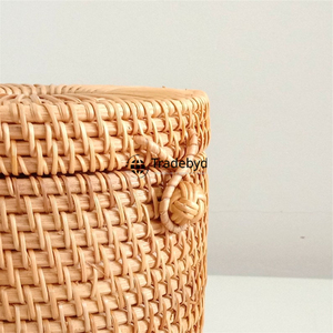 Caja de Pañuelos Cuadrada de Ratán de Primera Calidad, Elegante Portapañuelos Tejido a Mano para Uso Diario, Tradebyd - Product Image 5