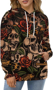 Sudadera con Capucha Digital de Invierno con Estampado de Calavera Unisex de Diseño Único, Sudadera con Personalidad Hip Hop, Disfraces para Fiestas de Navidad y Halloween - Product Image 2