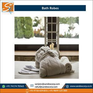 Custom Logo Print Digital Printing High Quality Quick Dry Azo-free 100% Carded Cotton Adult Bathrobes for Wholesale India - Product Image 5