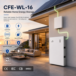 Batería Solar LiFePO4 CFE-WL-16 de 16 kWh, 51.2 V, 314 Ah, 6000+ Ciclos, Sistema de Almacenamiento de Energía Residencial (ESS) para Hogar, Montaje en Pared, <span class=keywords><strong>Potencia</strong></span> Dividida de 10 kW - Product Image 4