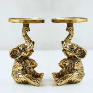 Ensemble cadeau de deux éléphants bébés, élégant accent décoratif pour la maison, collection artistique artisanale de qualité supérieure, affichage festif élégant - Product Image 4