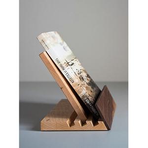 Serre-livres triangulaires en bois Art déco élégant porte-livre naturel pour bureau à domicile et bibliothèque - Product Image 3