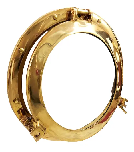 17 inches Antique Maritime Brass Porthole Nautical Ship Boat Home Decor Glass Frame Nautical Brass Porthole Mirror