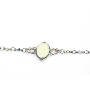 925 Sterling Silver Customized Antique <b>Byzantine</b> Fashion Body Chain <b>Bracelet</b> with Citrine Stone for Daily Wear - Product Image 4