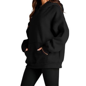 Femmes 100% coton polaire pull à capuche haute qualité HeavyGSM respirant confortable Top vente imprimé brodé hiver - Product Image 2