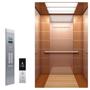 Espejo de titanio Cabina de grabado de acero Casa de lujo Villa Ascensor Casa de playa Ascensor 630kg 800kg 1000kgs Tracción Drive - Product Image 4