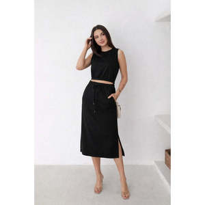 Ensemble deux pièces jupe courte à deux fils pour femme, 37824 - Noir - Product Image 6