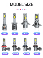 60W H1 H4 H7 H8 H11 H13 9005 HB3 9006 9007 9012 HIR2 Phares LED automobiles Ampoules de voiture 3570 CSP 6000K X5 A4