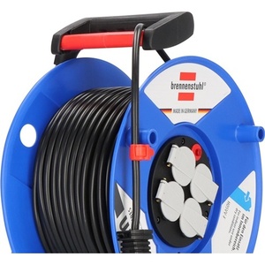 Brennenstuhl Garant 50m H05VV-F 3x1.5mm Power Cable Reel with 4 Safety <b>Sockets</b> Special Plastic IP20 290mm <b>Extension</b> Cords - Product Image 5