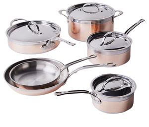 Juego de ollas y sartenes de cobre hechos a mano con diseño personalizado, juego de utensilios de cocina para cocina y Mesa - Product Image 6