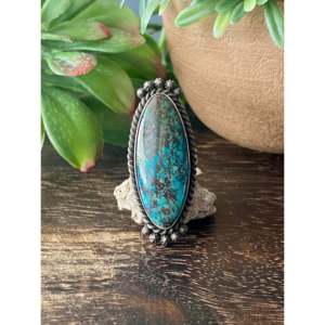 Scott Skeets Thunder Mountain <b>Turquoise</b> Sterling Silver <b>Ring</b> Size 7.25 - Product Image 1
