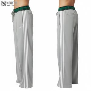 Wholesale Manufacturer Double Waist Wide Leg Sweatpants Side Stripped Pants Men <b>Track</b> Sweat Pants Work <b>Trousers</b> Winter <b>Trousers</b> - Product Image 1