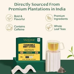 VAHDAM, Chamomile Mint Citrus Green <b>Tea</b> Bags (100 Count) - Product Image 3