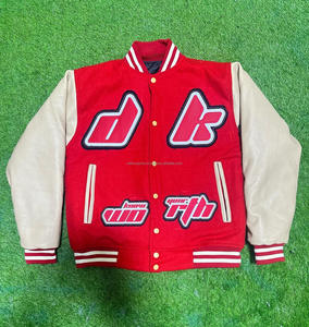 Chaqueta universitaria de lana Vintage XL para mujer, Mangas de cuero, diseño de béisbol de invierno personalizable, logotipo bordado, venta al por mayor de otoño - Product Image 1