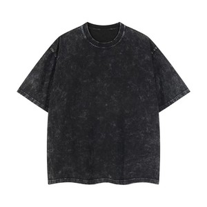 เสื้อยืด2025ไหล่เฮฟวี่เวทคุณภาพระดับพรีเมี่ยมสำหรับผู้ชายเสื้อยืดผ้าฝ้ายหนักเสื้อยืดคอกลมสีดำแบบสั่งทำไซส์ใหญ่พิเศษ - Product Image 2