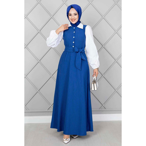 ชุดเดรสฮิญาบแขนยางยืดลายทาง - Product Image 4