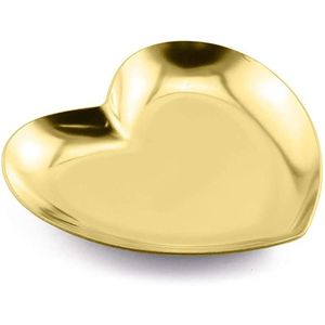 Bandeja de Joyería en Forma de Corazón Dorada, Plato de Almacenamiento de Acero Inoxidable para Recuerdos de Fiesta de Bodas, Exhibición de Cosméticos de Lujo, Organizador de Baratijas - Product Image 1