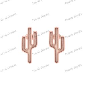 2025 véritable 925 argent Sterling Cactus arbre Design lunette Nature inspiré boucle d'oreille lait maternel bijoux résultats composants - Product Image 3
